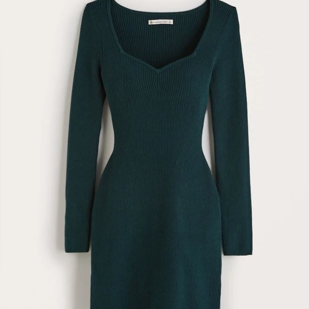 Abercrombie and fitch green sweetheart sweater mini dress